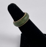 14k Yellow Gold and Jade Ring