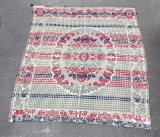 Antique American Folk Art Jacquard Coverlet