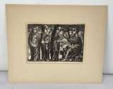 Religious Dry Point Engraving Signed