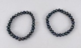 Pair of Tahitian Black Pearl Bracelets