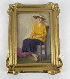 Frederick Kress Painting Lady in Yellow California