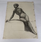 Frederick Kress Drawing Nude Study California