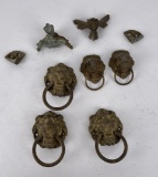 Group of Antique Cast Lion Head Drawer Pulls