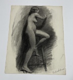 Frederick Kress Drawing Nude Study California