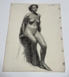 Frederick Kress Drawing Nude Study California