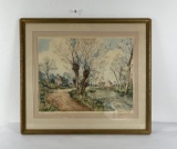 Paul Emile Lecomte Willow Trees Etching