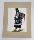 Native American Indian Watercolor Painting