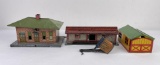 Lot of Antique Train Station Toys