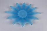 Blue Fostoria Heirloom Glass Console Bowl