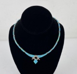 Taxco Mexican 950 Silver Blue Opal Necklace
