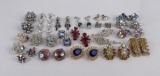 Lot Vintage Costume Earrings Rhinestone