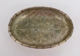 Antique Cambodian Thailand Braided Silver Basket