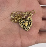 Alaskan Gold Nugget Heart Pendant Necklace