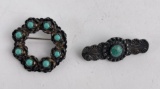 Pair of Old Pawn Navajo Sterling Brooches