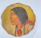 Victorian Pressed Paper Indian Chief Portrait