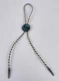 Taxco Sterling Silver Turquoise Bolo Tie