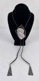 Navajo Sterling Silver Bolder Opal Bolo Tie