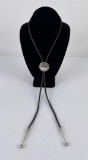 Navajo Sterling Silver Concho Bolo Tie