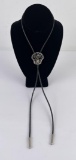 Inlaid Buffalo Skull Cowboy Bolo Tie