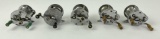 Group of 5 Antique Bait Casting Fishing Reels