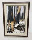 Eric Renk Oil Painting Canada Wolf Burnt Forest