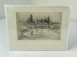 Ron Bailey Engraving Indian Teepees Montana