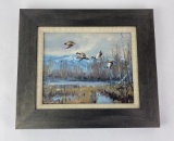 William Bailey Oil on Board Painting Ducks Landing