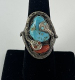 Effie Calavaza Sterling Silver Turquoise Ring