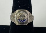 Sterling Silver Enamel Washington DC Ring