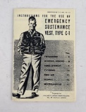 Instructions for the Use of C-1 Emergency Vest