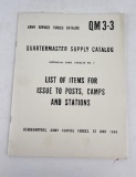 Quartermaster Supply Catalog QM 3-3