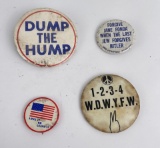 Lot of Pro and Anti-Vietnam War Buttons