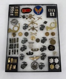 Collection of US Army USMC Insignia Medals Badges