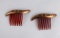 1950s Copper Western Hair Barrettes Combs