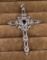 Large Sterling Silver Garnet Cross