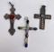 Sterling Semi Precious Stone Cross Necklaces