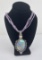 Sterling Silver Abalone Amethyst Necklace