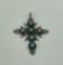 Old Pawn Navajo Sterling Silver Turquoise Cross