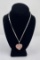 Rhodochrosite Heart Sterling Silver Necklace