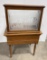 Antique Oak Display Cabinet Show Case