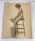 Frederick Kress Drawing Nude Study California