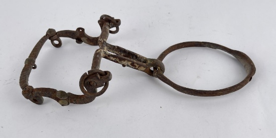 Antique Vaquero Silver Inlaid Horse Ring Bit