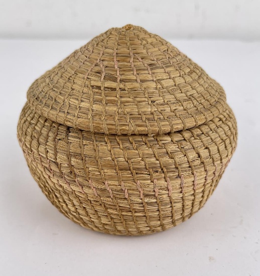 Native American Indian Woven Pine Needle Basket