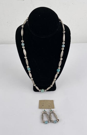 Navajo Sterling Silver Bench Bead Necklace