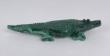 Hand Carved Malachite Stone Crocodile