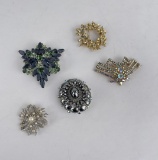 Rhinestone Costume Jewelry Brooches