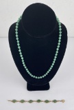 Green Jade Necklace and Bracelet