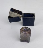 Civil War Leather Covered Traveling Ink Well