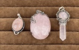 Sterling Silver Rose Quartz Necklace Pendants
