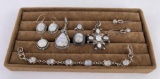 Large Moonstone and Sterling Silver Jewelry Suite